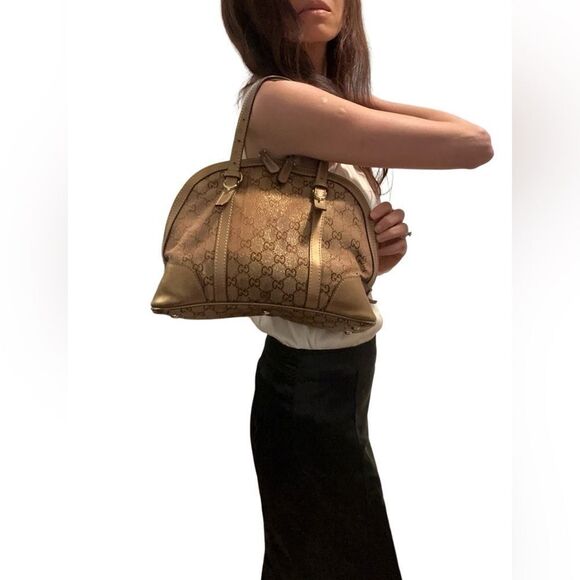 Gucci Brown Shoulder Bag with Leather Trim - Picture 10 of 11